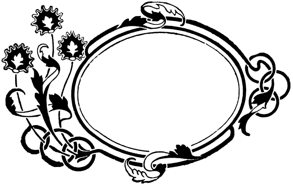 Овальная рамка узор