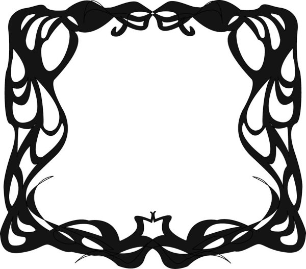 Рамка из цветов черно белая