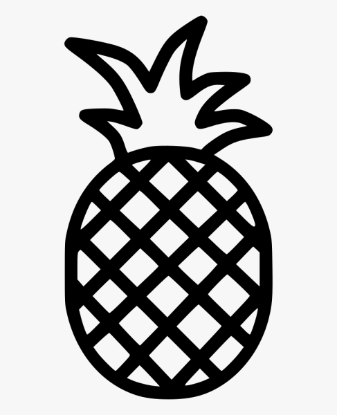 Ананас вектор черно белый
