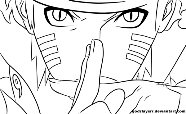 Раскраска Наруто и курама