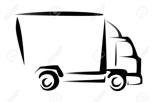 Грузовик схематично на белом фоне