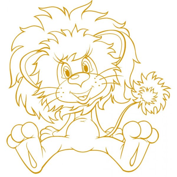 Трафарет львенка