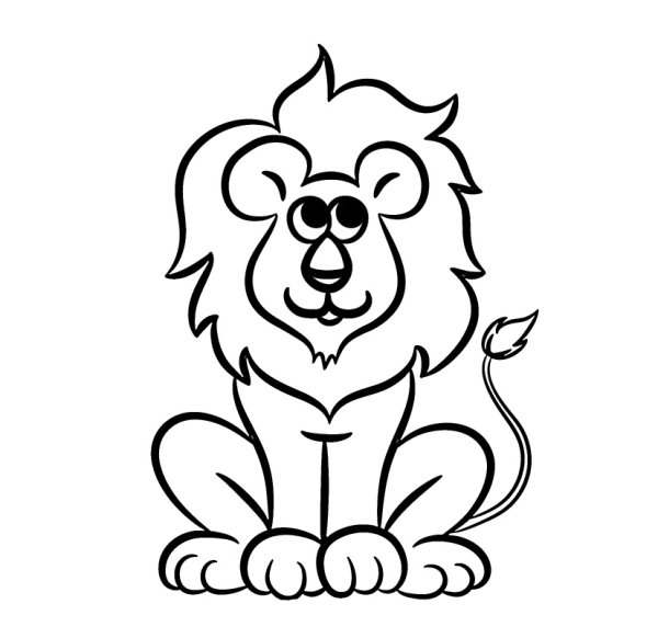 Лев трафарет детский