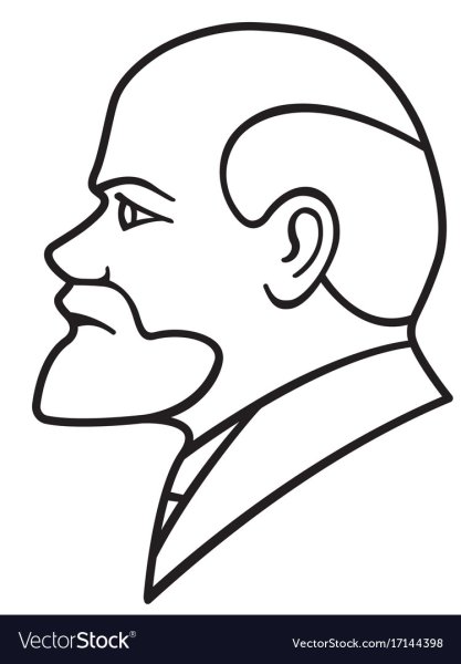 Профиль Ленина трафарет