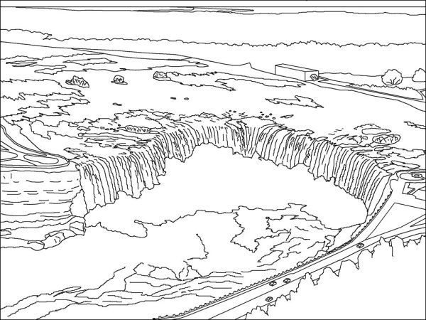 Ниагарский водопад раскраска