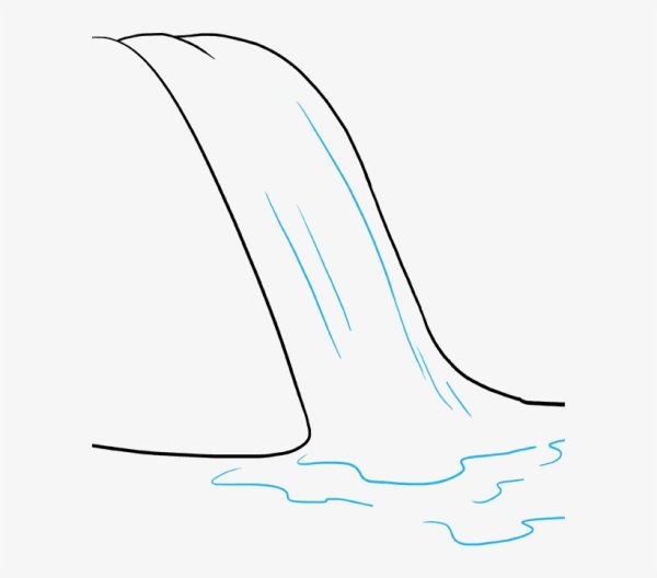 Поэтапное рисование водопада