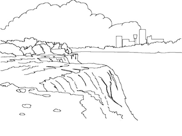 Ниагарский водопад рисунок