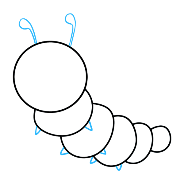 Гусеница трафарет для детей