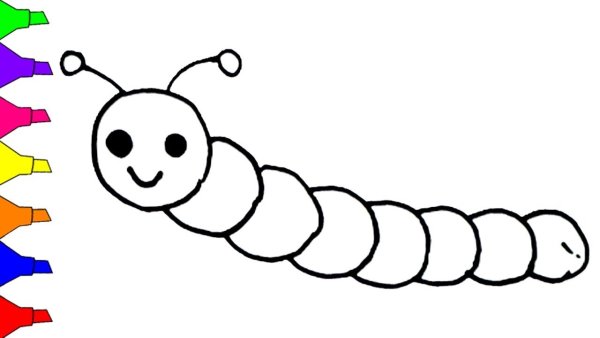 Гусеница черно белая