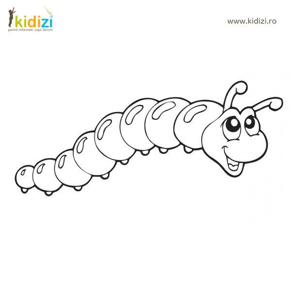 Контур гусеницы для раскрашивания