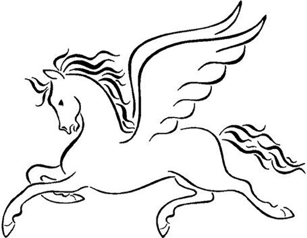 Пегас картинка раскраска