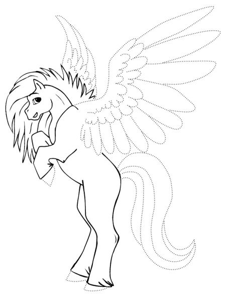 Раскраски пегасов и единорогов