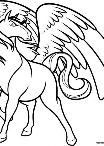 Рисунки пегасов для срисовки