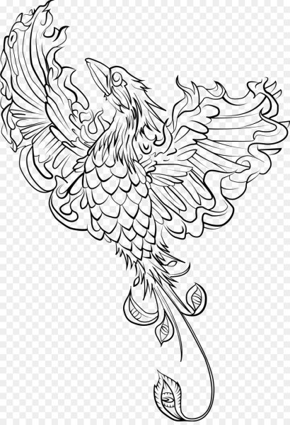Птица Феникс силуэт