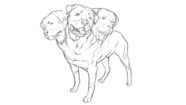 Раскраска ротвейлер