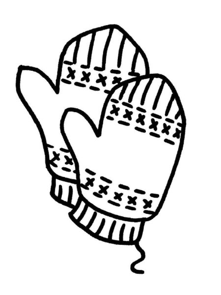 Варежки раскраска