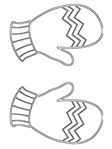Варежки раскраска