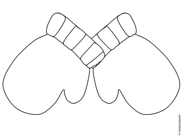 Варежки раскраска для детей