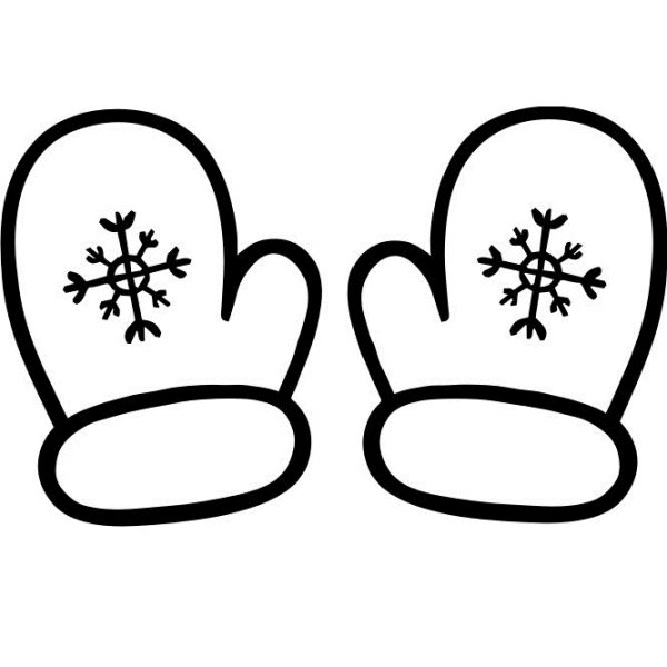 Варежка раскраска для детей