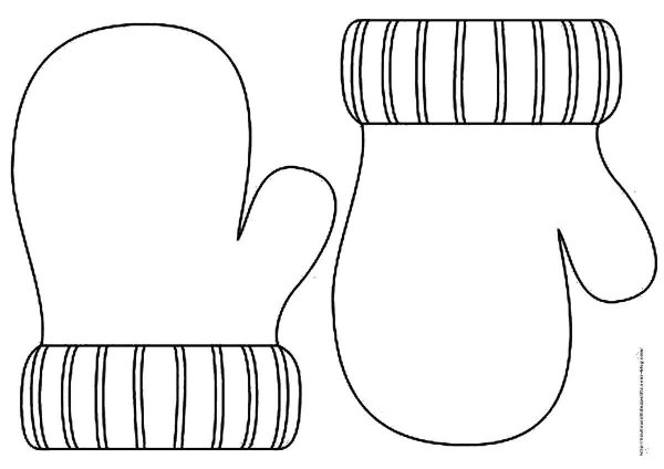 Варежки раскраска