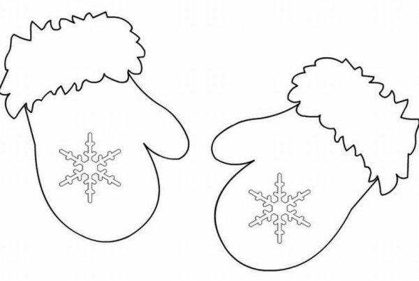 Варежки раскраска