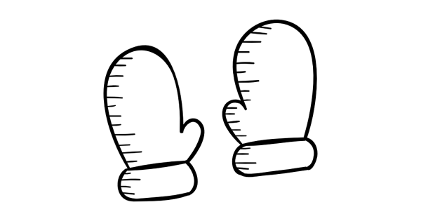 Варежки для раскрашивания без узора