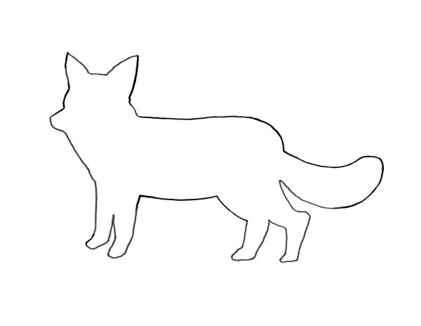 Трафарет лисы для раскрашивания
