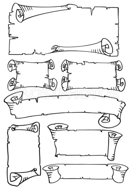 Свиток векторный черно белый