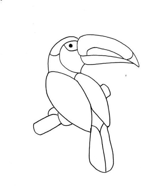 Тукан шаблон для вырезания