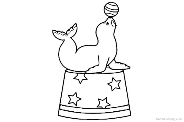 Раскраска цирковые животные