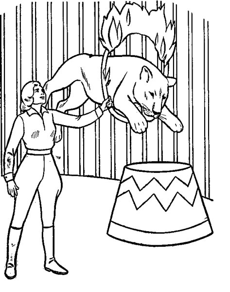 Раскраска художник в цирке