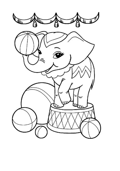 Цирк. Раскраска