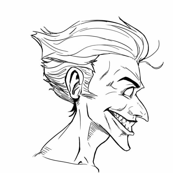 Чёрно-белые контурный Джокер