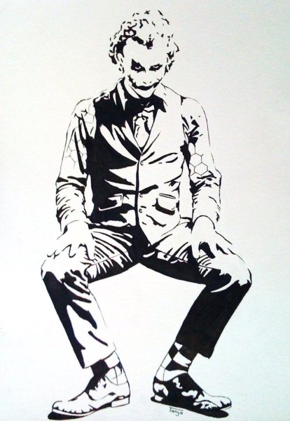 Джокер рисунок карандашом для срисовки