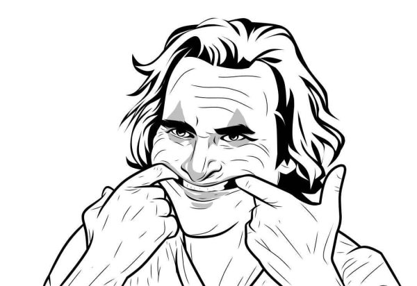 Тату Джокер черно белое