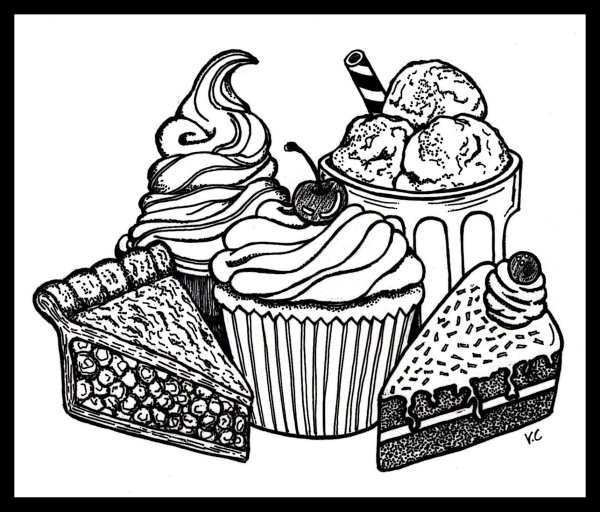 Сладости. Раскраска