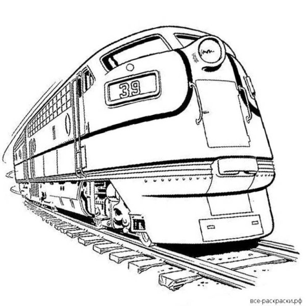 Раскраски. Паровоз