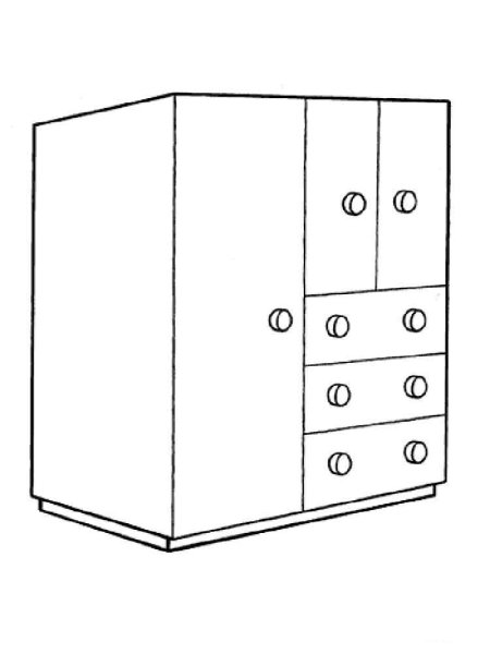 Книжный шкаф раскраска