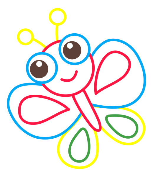 Раскраски для самых маленьких с цветным контуром