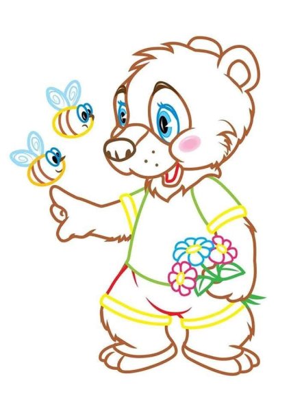 Раскраски с цветным контуром сложные