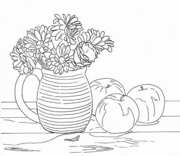Раскраска натюрморт для детей