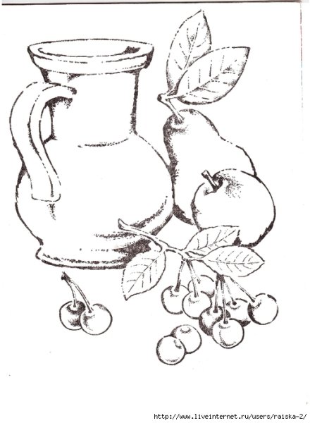 Натюрморт карандашом раскраска