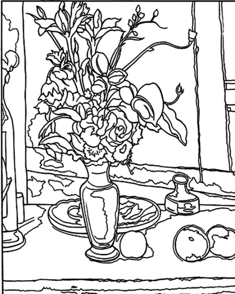 Натюрморт раскраска