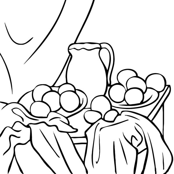 Ваза с фруктами раскраска