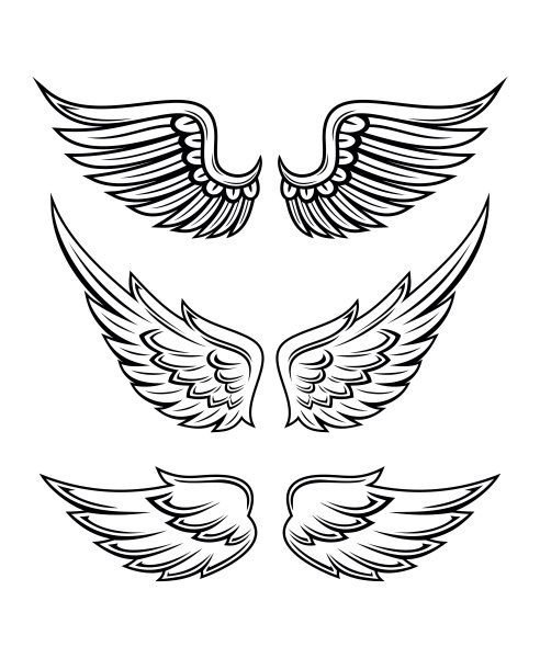 Крылья тату эскиз