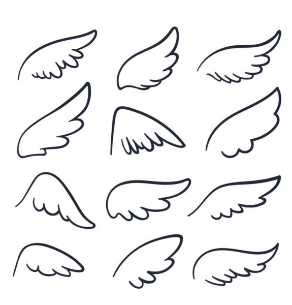 Крылышки ангела контур
