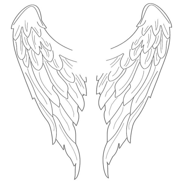 Раскраска ангела с крыльями