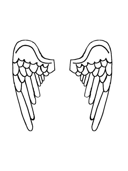 Раскраска ангела с крыльями