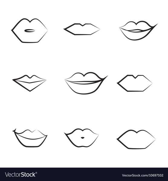 Контур губ раскраска