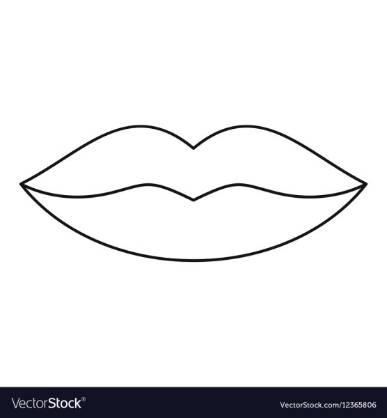 Контур губ для раскрашивания